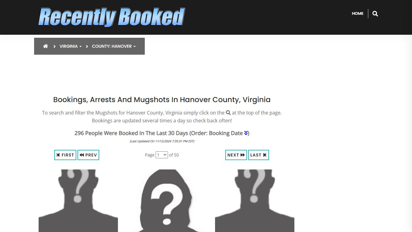 Bookings, Arrests and Mugshots in Hanover County, Virginia