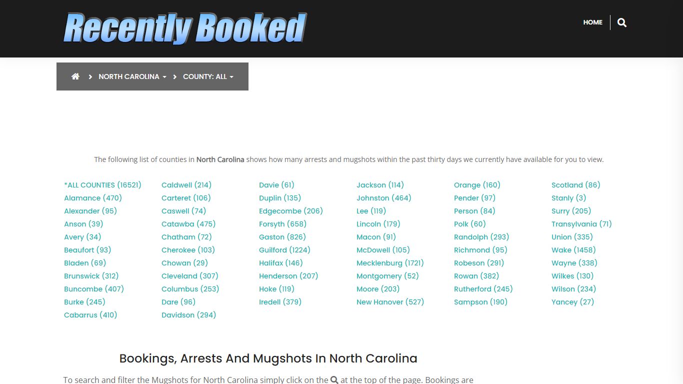 Bookings, Arrests and Mugshots in New Hanover County, North Carolina