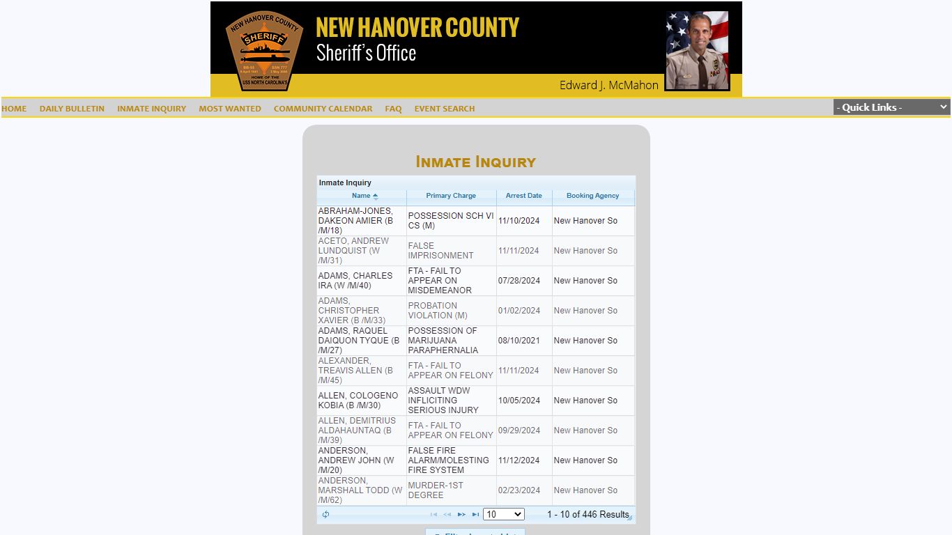 New Hanover Sheriff's Office P2C - nhcgov.com